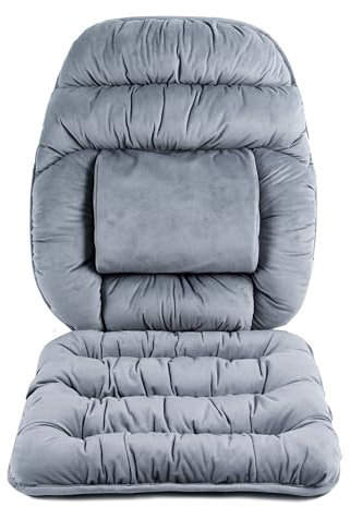Plus Size Non Slip Back Rest Support Ergonomic Recliner Low Back Pain Relief Lumbar Pillow And Seat Cushion For Office,LoungeGaming,Rocking Chair,wheelchair,Auto Car With Long Adjustable Straps