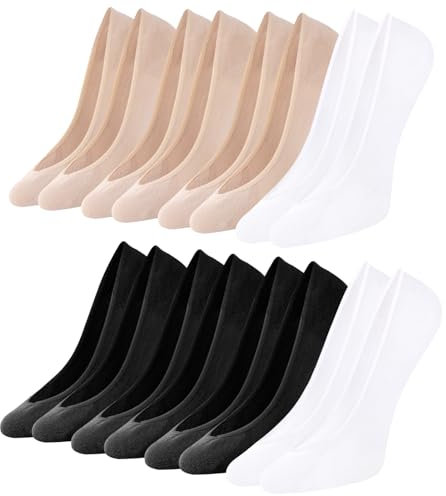 Caldodo No Show Socks women 8 Pairs, Invisible Socks for Women with Non-Slip Silicone, Ultra Low Cut Liner Socks for Loafers Flats Pumps Trainers