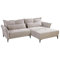 Riess Ambiente Modernes Ecksofa DESIGNO 250cm Champagner beige Cord Wohnlandschaft Couch inklusive Kissen Metallfüße L-Sofa L-Couch Eckcouch Sofa Cordsofa Cordcouch
