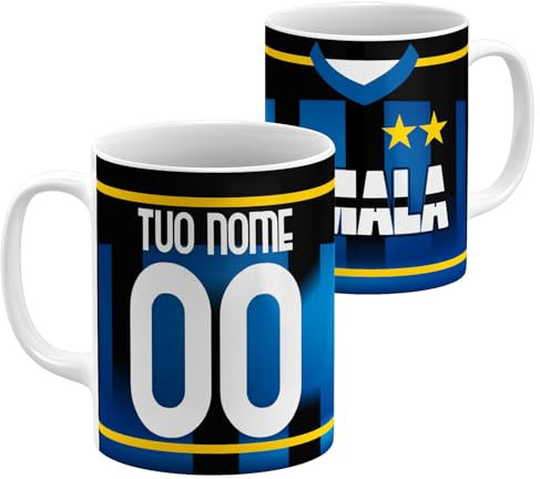StudioPixelStore Tazza Personalizzata – Idea Regali Personalizzati – Mug Personalizzabile con Squadre del Campionato Italiano – Tazze in Ceramica per la Colazione – (Tifosi Interisti2)