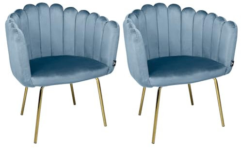 SAMIRA Poltrona conchiglia in velluto poltroncina vintage mod. Perla (2, Carta da zucchero)