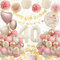 40 Geburtstag Dekoration Frauen, 52PCS Rosa Gold Deko 40. Geburtstag mit Luftballons 40, Happy 40th Birthday Banner, Konfetti Seidenpapier Pompons Ballons für 40 Deko
