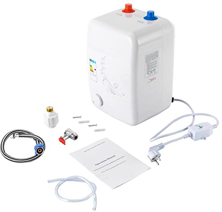 Elektrischer Durchlauferhitzer, 8 Liter Warmwasserspeicher Boiler Kleinspeicher elektrisch druckfester Untertisch,30-75℃, 1,5 kW, 220V