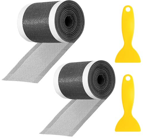 UTMACH 2 Piezas Pegatina Malla Drenaje Adhesivo de Malla para Desagüe de Ducha Filtro Pelos Desague Ducha Rectangular 7cm X 10m,10cm X 10m Colador de Desagüe Desechable Cortable para Baño, Cocina