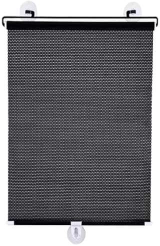 haiyusm Sunshade temporary blinds roller portable suction cup blackout Curtain window screen sun blocker mount shutters no drill for travel patio door kitchen(Silver-40×125cm)