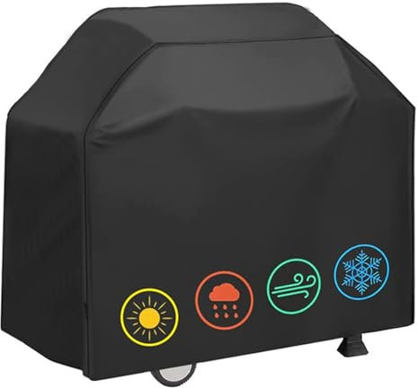 Grillabdeckung,Grill Abdeckhaube,Grillabdeckung Wetterfest,Abdeckplane Grill,Grill Abdeckhaube für Hülle Gasgrill,UV-Beständig und Reißfest Grillhaube,Grill Zubehör,BBQ-Abdeckung,Universelle,Schwarz