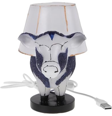 Veemoon Kuhförmige Tischlampe USB Niedliche Dekorative Lampe Für Schreibtisch Und Nachttisch Handgefertigtes Design Stimmungsvolle Beleuchtung Für Wohnzimmer Und Schlafzimmer Kreative