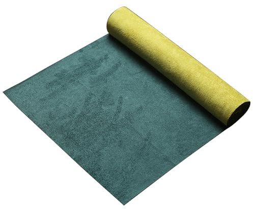 Tischläufer, Wildleder Doppelseitiger Tischläufer Hitzebeständiger Couchtischschutz Tischmatte Im Japanischen Stil Für Das Weihnachtsdekor-Hochzeitsdekor-Geschenk(Size:40×200cm,Color:Grün/Gelb)