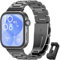 CHANRASI Bracelet en Acier Inoxydable Compatible avec Huawei Watch Fit 3,No Gap Métal Bracelet pour Huawei Watch Fit 3 Homme Femme Noir