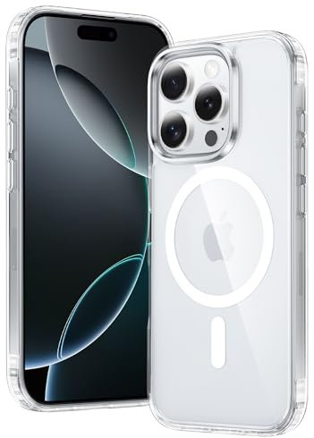 FNTCASE for iPhone 16 Pro Case: iPhone 16 Pro Phone Clear Case Magnetic Military Grade Drop Protection Anti Yellowing Cell Phone Cover - Rugged Shockproof Protective Bumper Transparent Cases(Clear)