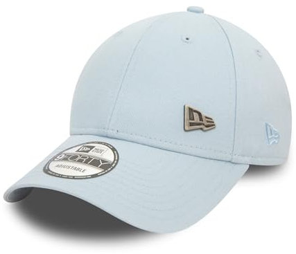 New Era 9Forty Cap Verstellbarer Verschluss gebogener Schirm metallener Pin Kappe hellblau - One-Size