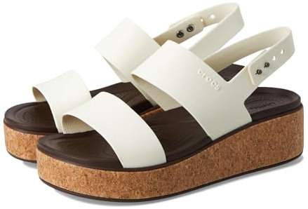 Crocs Women Sandal, Brooklyn Cork Low Wedge, Chalk, 5 UK Women