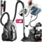 TecTake® Aspirapolvere Senza Sacco, Aspiratore con Filtro HEPA, Ideale per Pavimenti e Tappeti, Grande Contenitore Polvere, Asta Telescopica, Accessori Inclusi - 900 W