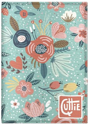 Quttie Reisepasshülle für Kinder, Damen und Herren, süße passhülle, reisepass (Flowers On Green)