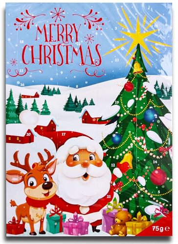 Merry Christmas -Adventskalender Schokolade Kinder Schoko Weihnachtskalender Weihnachtsmann Motiv