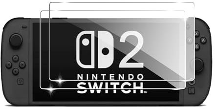 Rojeuinn Protector de Pantalla para Nintendo Switch 2, [2 Pack] Cristal Vidrio Templado,Anti-Arañazos-dureza 9H Cristal Templado