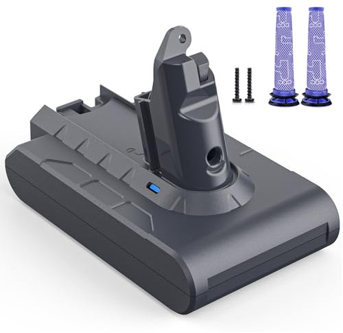 Replacement Battery for Dyson V6, 6500mAh Battery Compatible with V6 Animal Absolute SV03 SV04 SV05 SV06 SV07 SV09 DC58 DC59 DC61 DC62 DC72 DC74 Vacuum Cleaner with Filters and Screwdriver