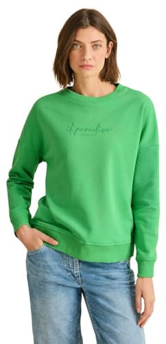 CECIL Damen B303216 Sweatshirt mit Stickerei, iced neon Green, XL