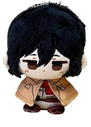Jilijia Anime Plush Pillow Levi/Zoe Hans/Eren Jaeger Figure Keychain Soft Stuffed Mini Pendents for Bag Decoration Collectible Gifts for Fans 10cm