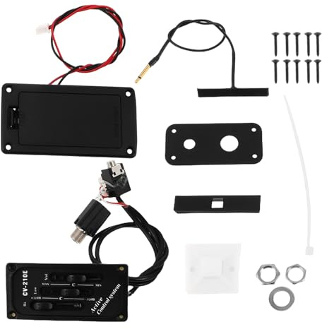 Alasum Elektrischer Violin-pickup Set mit Abschirmkabel und Batteriebox Leichter Piezo-tonabnehmer mit Einstellbarem Equalizer Präzise Klangwiedergabe E-Violine Einfacher Anschluss an