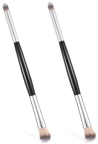 2 Stücke Lidschatten Pinselset Doppelkopf Lidschatten Pinsel Augen Make-up Pinsel Mischpinsel für Pulvercreme Concealer Lidschattenpinsel