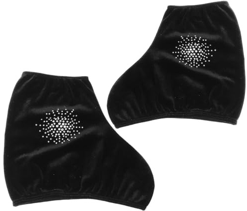 Alasum Couvre-Bottes Protection Respirante de Patinage Glace Noir en Polyester Usage Polyvalent pour Patins Artistiques et Patins à Glace pour Garçon et Filles et Adultes en Extérieur