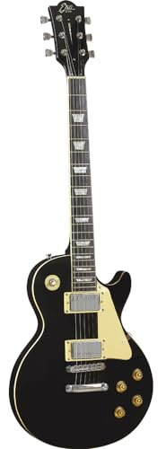 EKO VL-480 Black, Elektrogitarre mit Korpus aus Linde und Ahorn-Set, 22 Bünde, Schwarz