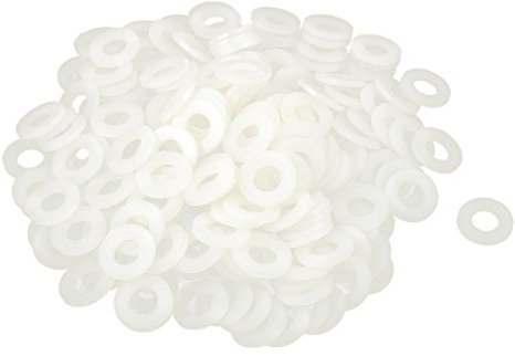 sourcing map Nylon Planas Arandelas 20mm DE M10 DI 2mm Grosor Sellado Junta para Grifo Tubería Agua Manguera, Blanca, Paquete De 100