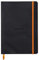 Rhodia 117452C Notizheft Rhodiarama mit weichem Umschlag, dot grid, 80 Blatt, 90 g elfenbeinfarbenes Papier, A5 148 x 210 mm, Lesezeichen, Innentasche,1 Stück,schwarz