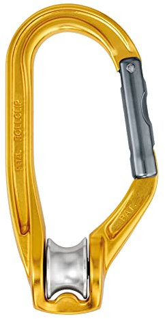Petzl. P74 ROLLCLIP Karabiner Mit Seilrolle, Orange, One Size