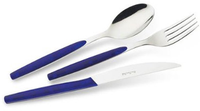 EME Posateria Made In Italy - Servizio 24 Posate Tavola Dream 6 Persone Acciaio 18/C Colorate Colori Vivi, Colore Manico: Rosso 6