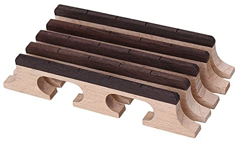 yibuy Ahorn- und Ebenholz 4 Saiten Banjo Steg Banjo Teile Set von 5