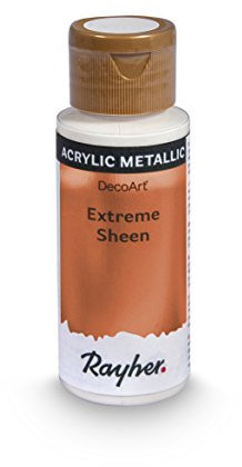 Rayher Hobby Extreme Sheen Metallic-Farbe, brillant bronze, Flasche 59 ml, Acrylfarbe metallic, patentierte Rezeptur, 35014660