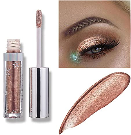 Lucoss Liquid Eyeshadow Glitzer Lidschatten Makeup Langlebige Shiny Glitter Wasserdicht Schimmer und Glanz Lidschatten-Aufkleber Metallic-Pigmente (A106)