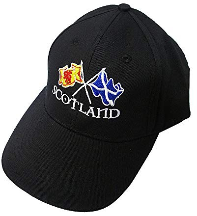 Scotland Cross Flags Embroidered Black Baseball Cap