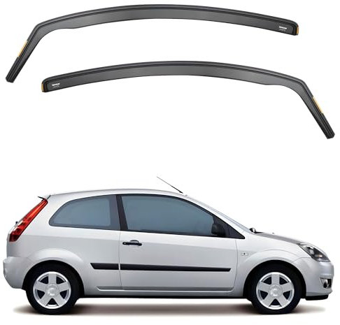 ISPEED Wind Deflectors for Ford Fiesta MK6 2002-2008 3-Door Hatchback 2pc Set - In Channel Type