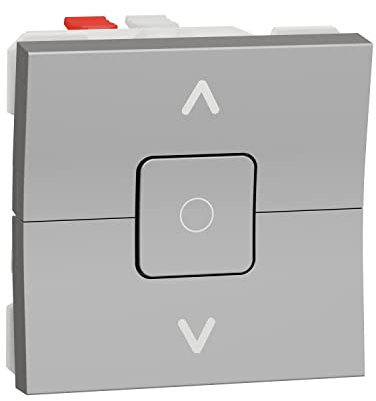 Schneider Electric NU320818 New Unica, Interruptor Pulsador + Basculante para Persiana, Prod. Sostenible Green Premium, Instalación Fácil- Aluminio