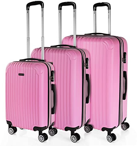 ITACA - Gepäck-Sets, Reisekoffer, Reisekoffer Set, Kofferset, Hartschalenkoffer, Trolley-Set, Luggage - Große Auswahl an Koffer & Trolleys für Jede Reise!, Rosa
