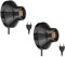 ledscom.de 2 pièces Applique/douille de lampe ELEKTRA, fiche, interrupteur, porcelaine, noir brillant, rond, 1x E27 max. 300W