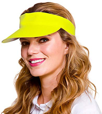 Wicked Costumes Adult Unisex Pub Golf Visor Hat Fancy Dress Accessory (Neon Yellow)