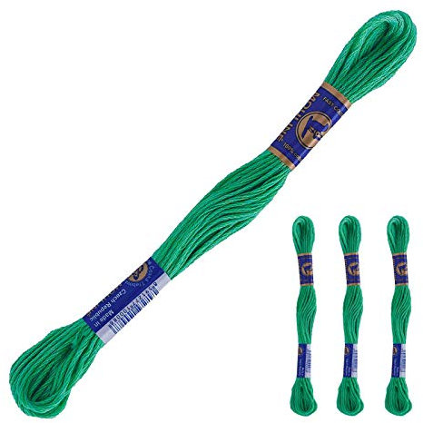 3 Docken Stickgarn je ca. 8m / Sticktwist 100% Baumwolle Stickerei verschiedene Farbwahl, Farbe :6572 grünblau