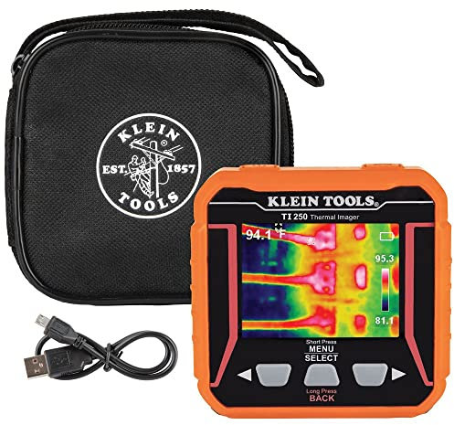 Rechargeable Thermal Imager, Over 10,000 Pixels with Three Color Pallettes and High and Low Temperature Points, Klein Tools TI250