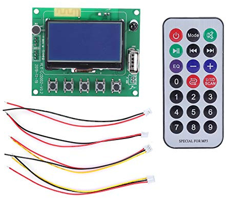 CCYLEZ Audio-Decoder-Platine mit Bluetooth, DC 5V/12V, Decoder-Plattenmodul mit Fernbedienung, MP3/WMA/WAV Audio-Modul für Radio, USB, AUX, SD, FM