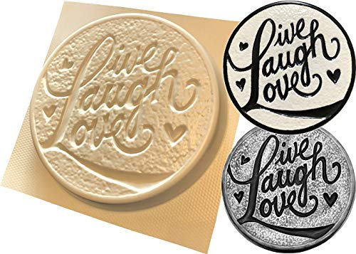 dennycraftmoulds Live Laugh Love Garden Concrete or Plaster Plaque Mould Stepping Stone Mold