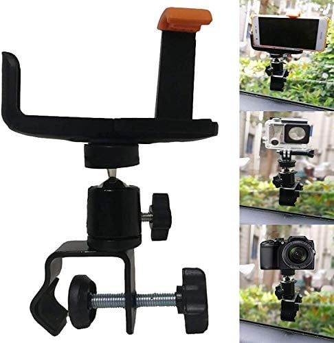 Universal Camera Car Window Clamp Mount for Digital Compact SLR, DSLR, Video Cameras, Gopro Action Cameras, Binoculars, Monoculars, Night Vision Scopes, Telescopes and Cell Phone