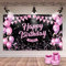 Geburtstags Dekorationen, Lila Hintergrund Geburtstag Mädchen und Frau, Happy Birthday Geburtstagsbanner Poster, Geburtstagsdeko Frauen Fotohintergrund Banner Geburtstag Party Deko
