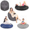 PATCH HOME Patchhome Sitzsack 2 in 1 Sitzkissen Bodenkissen für Erwachsene & Kinder - Gaming mit Füllung Kissen Sessel BeanBag (Ø 125cm, Creme)