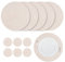 NAKIHOUSE 12er Set Tischsets Weihnachten Rund Beige Platzstes, Gewebte Tischsets Abwaschbar Platzsets mit Untersetzer, Hitzebeständig rutschfest Platzdeckchen für Hochzeit, Fest-34cm