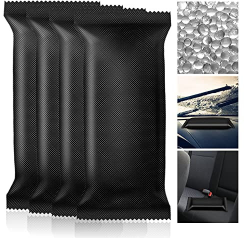 Boadw 4 x 500 g Deshumidificador para coche, recargable, almohadilla de humedad para microondas, bolsa de deshumidificación de acción rápida, para coche, sótano, garaje, RV
