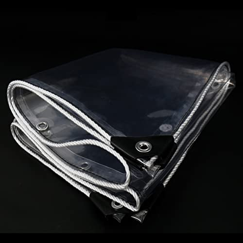 tyfuture Bâche Transparente en PVC Coupe-Vent des Bâches en Plastique Isolation Antirouille Oeillets en Aluminium Bache Epaisse pour Terrasse Pergola (Color : Clear, Size : 4x5m)